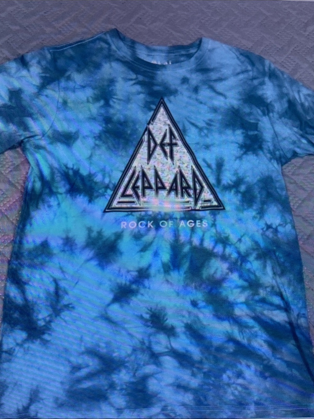 'Rock of Ages' Tie-Dye Blue Graphic Tee